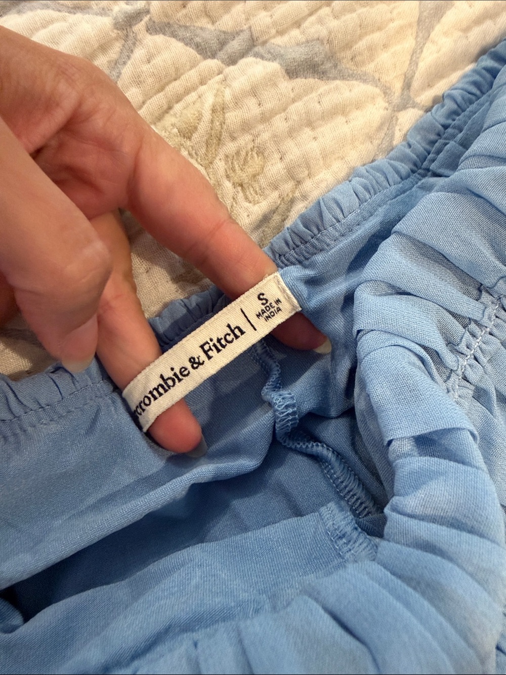 Light Blue Smocked Ruffle Mini Skort - Picture 2 of 2